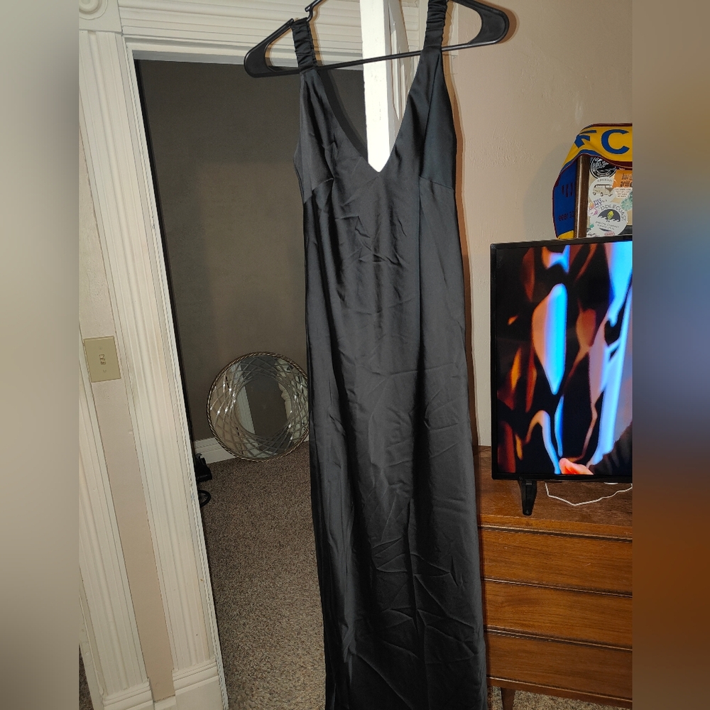 Silky black dress